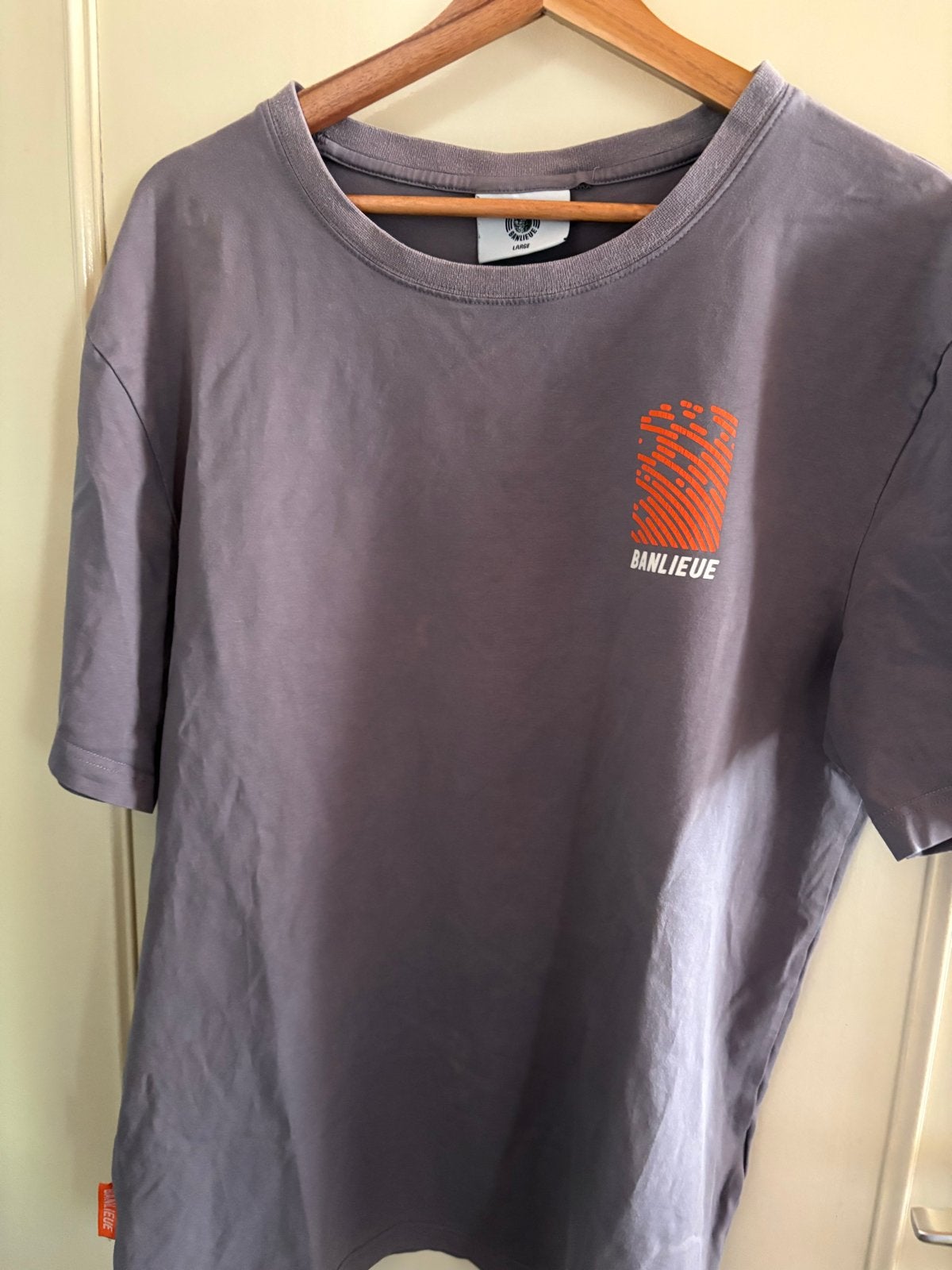 Banlieue T-shirt Grijs/Oranje Maat L, Ophalen of Verzenden, Gedragen, Maat 52/54 (L), Grijs