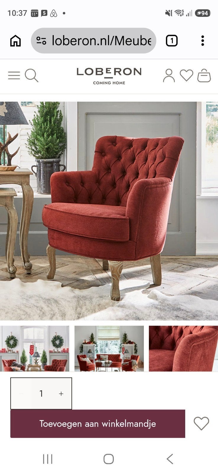 Fauteuil Calgary - Stijlvol Chesterfield-stiksel, Huis en Inrichting, Ophalen, Hout, Nieuw, 75 tot 100 cm