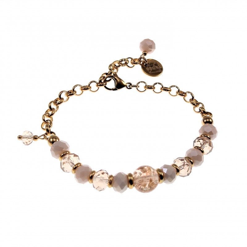 15cm tot 19cm Armband Dames Verguld RVS Ronde Schakelarmband, Sieraden, Tassen en Uiterlijk, Armbanden, Nieuw, Staal, Goud, Met bedels of kralen