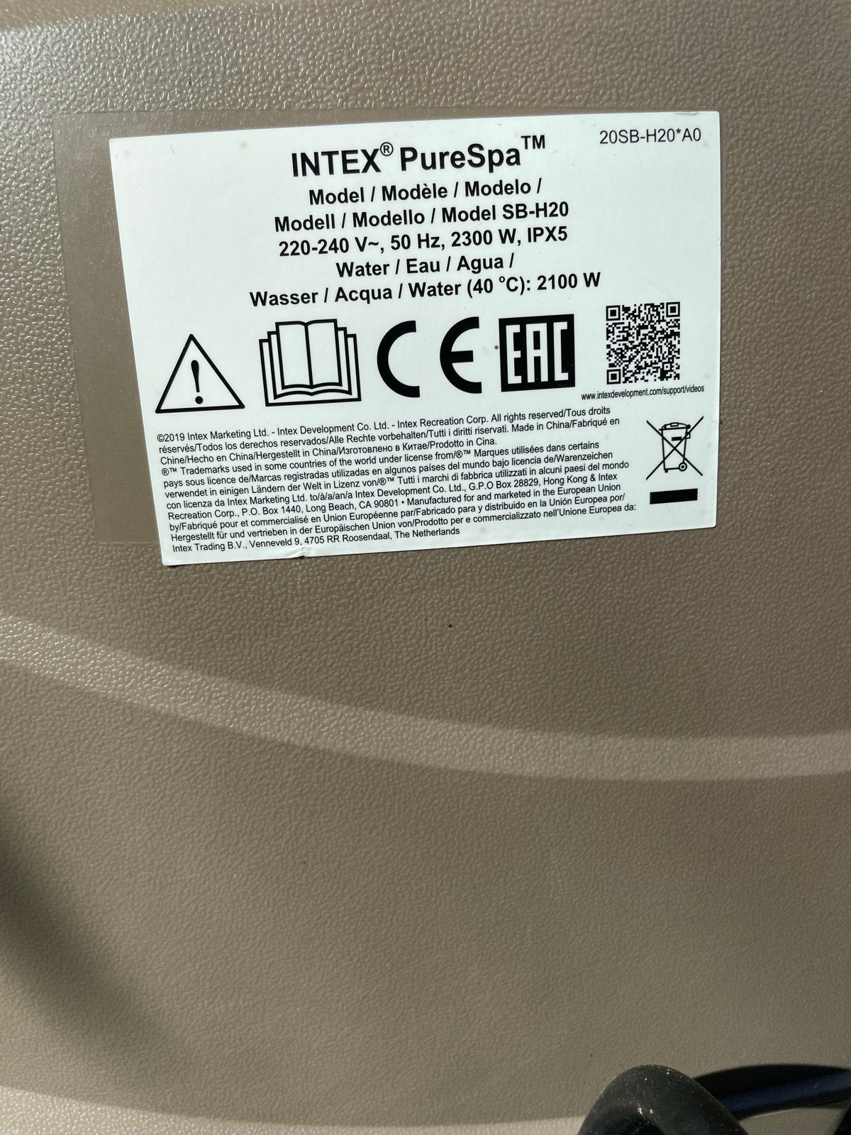 Intex PureSpa Verwarmings- en Filtersysteem (2100W), Tuin en Terras, Bubbelbaden en Hottubs, Ophalen, Gebruikt, Pomp