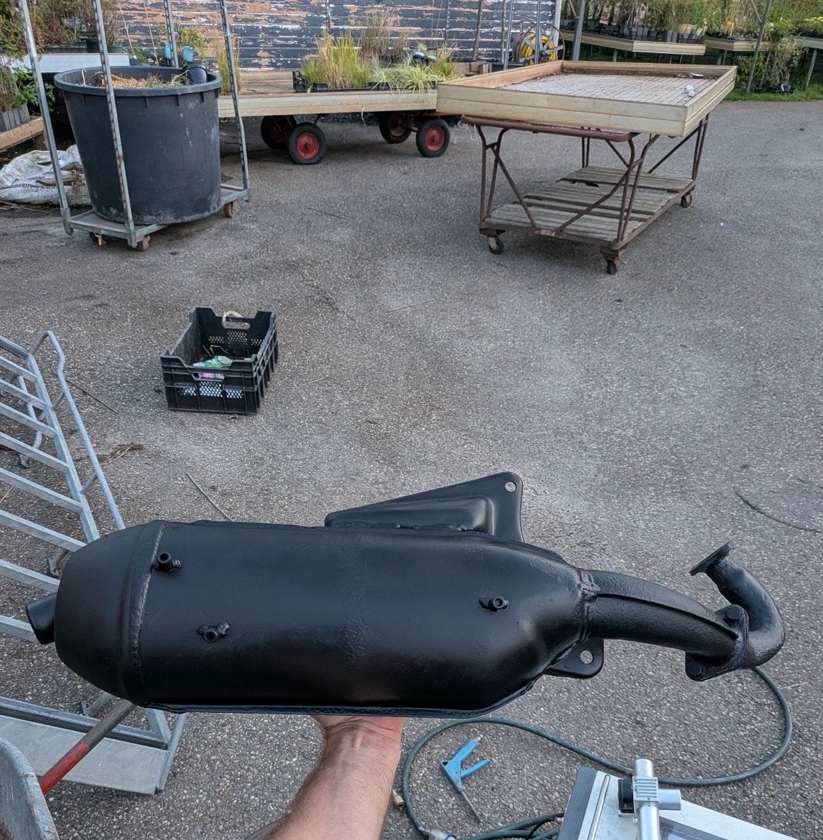 Sm04 uitlaat piaggio/runner 125/150/180cc, Ophalen of Verzenden, Zo goed als nieuw, Uitlaat