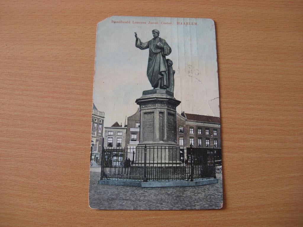 Haarlem Standbeeld Lourens-Jansz-Coster, Ophalen of Verzenden, Voor 1920, Gelopen, Noord-Brabant