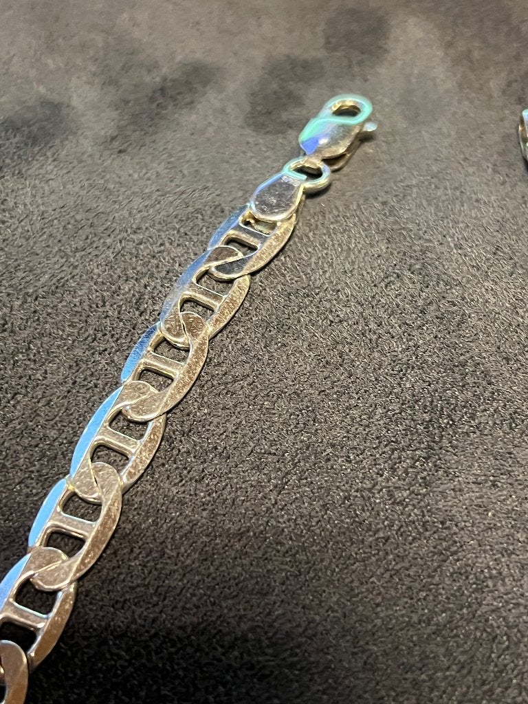 Zilveren Mariner Ketting 50cm 8mm 925 Zilver, Ophalen of Verzenden, Gebruikt, Zilver, Zilver