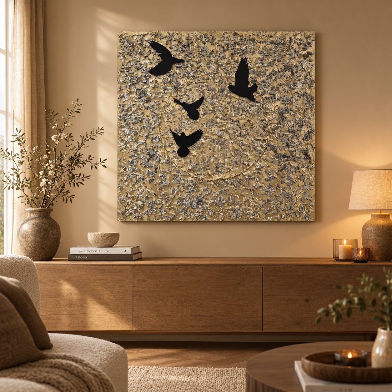 Groot acryl schilderij 100x100 cm “vrijheid”, Ophalen