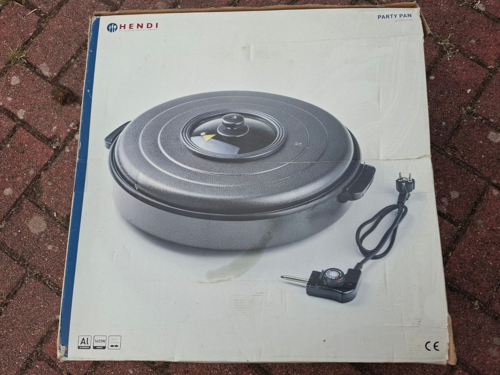 Hendi Party Pan - Gebruikt, Ø 62 cm, 1600W, Ophalen of Verzenden, Gebruikt, Rvs