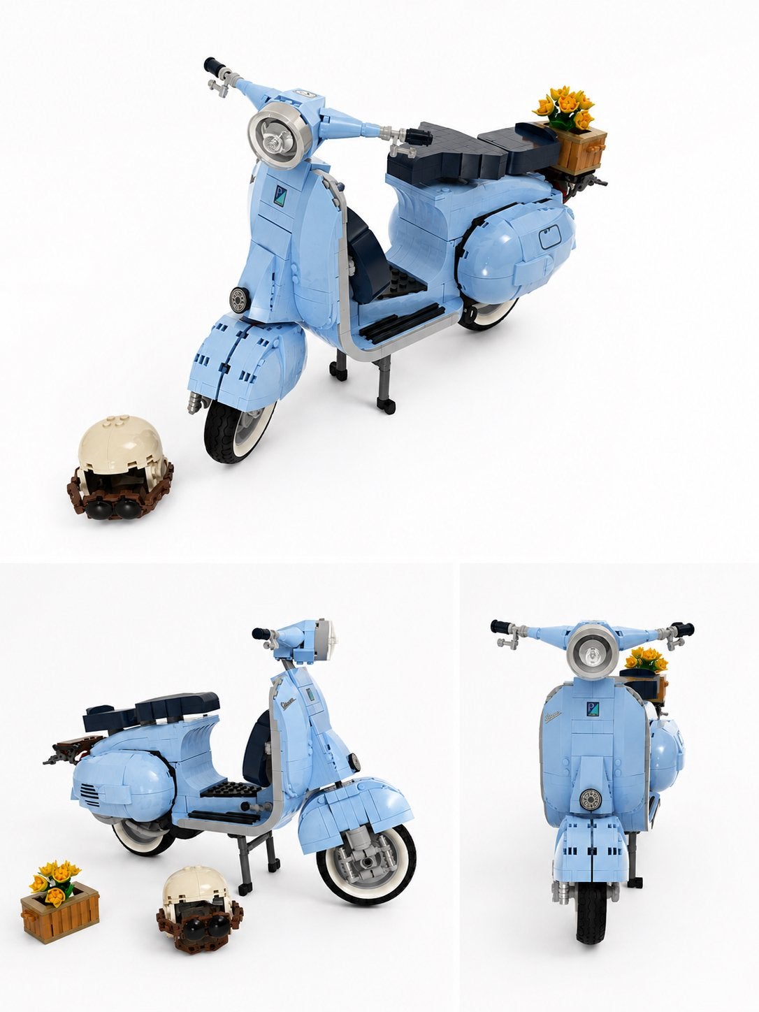 Lego Vespa 125 modelbouw scooter met helm en bloemen, 1:32 tot 1:50, Overige typen, Zo goed als nieuw, Ophalen