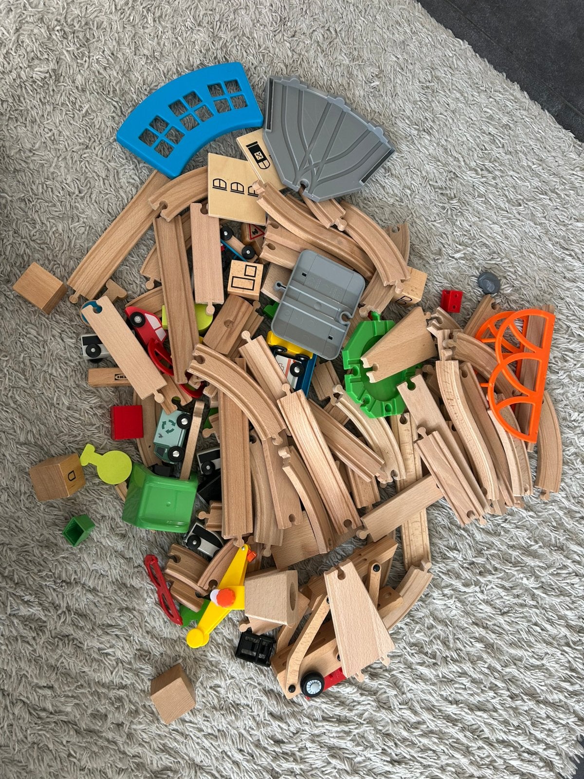 Lillabo treinset speelgoedtrein rails hout ikea, Ophalen, Zo goed als nieuw