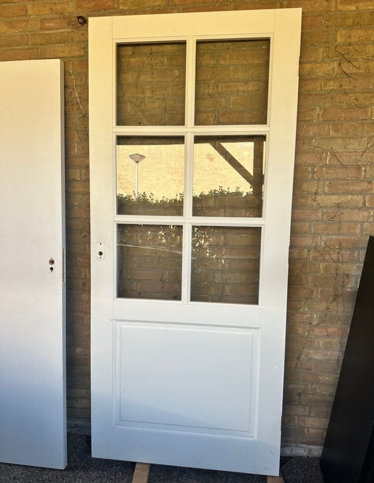 Gratis - Binnendeur met glazen raampjes, Ophalen, Zo goed als nieuw, Binnendeur, 200 tot 215 cm