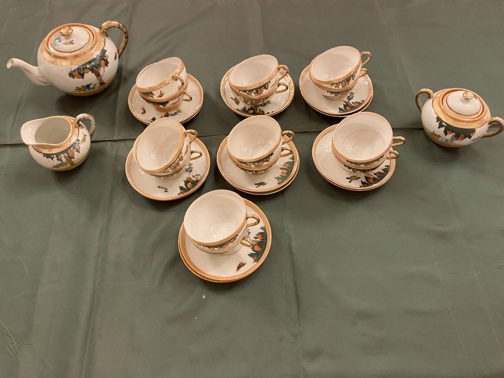 Antiek Japans Eierschaal porselein theeservies, Antiek en Kunst, Ophalen of Verzenden