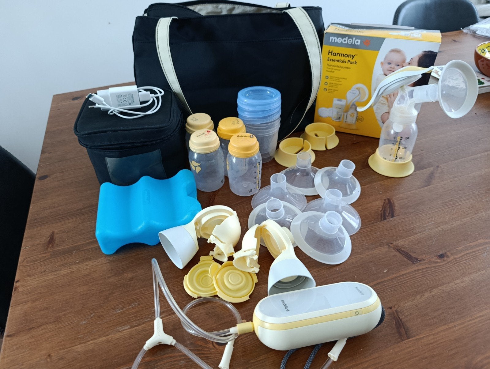 Breast pump/Borstkolf Medela MEGA SET!, Ophalen of Verzenden, Borstkolf