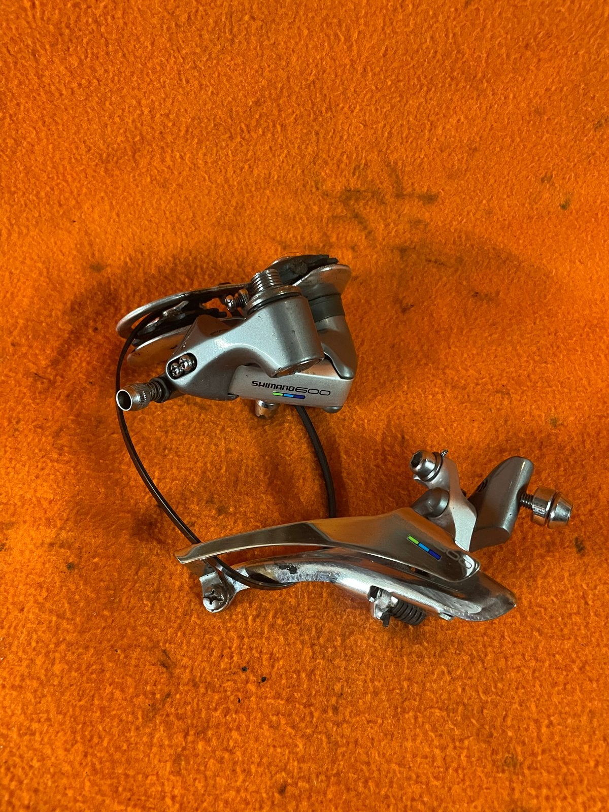 Shimano 600 Derailleur Set (Voor- en Achterderailleur ), Gebruikt, Verzenden, Derailleur of Ketting, Aluminium