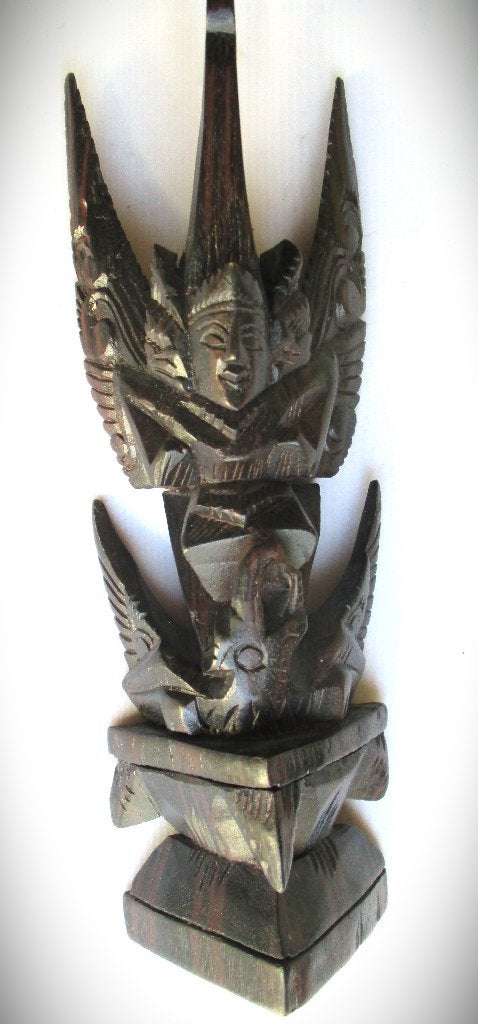 Garuda~Vishnoe~Indonesisch handgesneden beeld~Godin, Hout, 23 cm, Ophalen of Verzenden, Indonesië