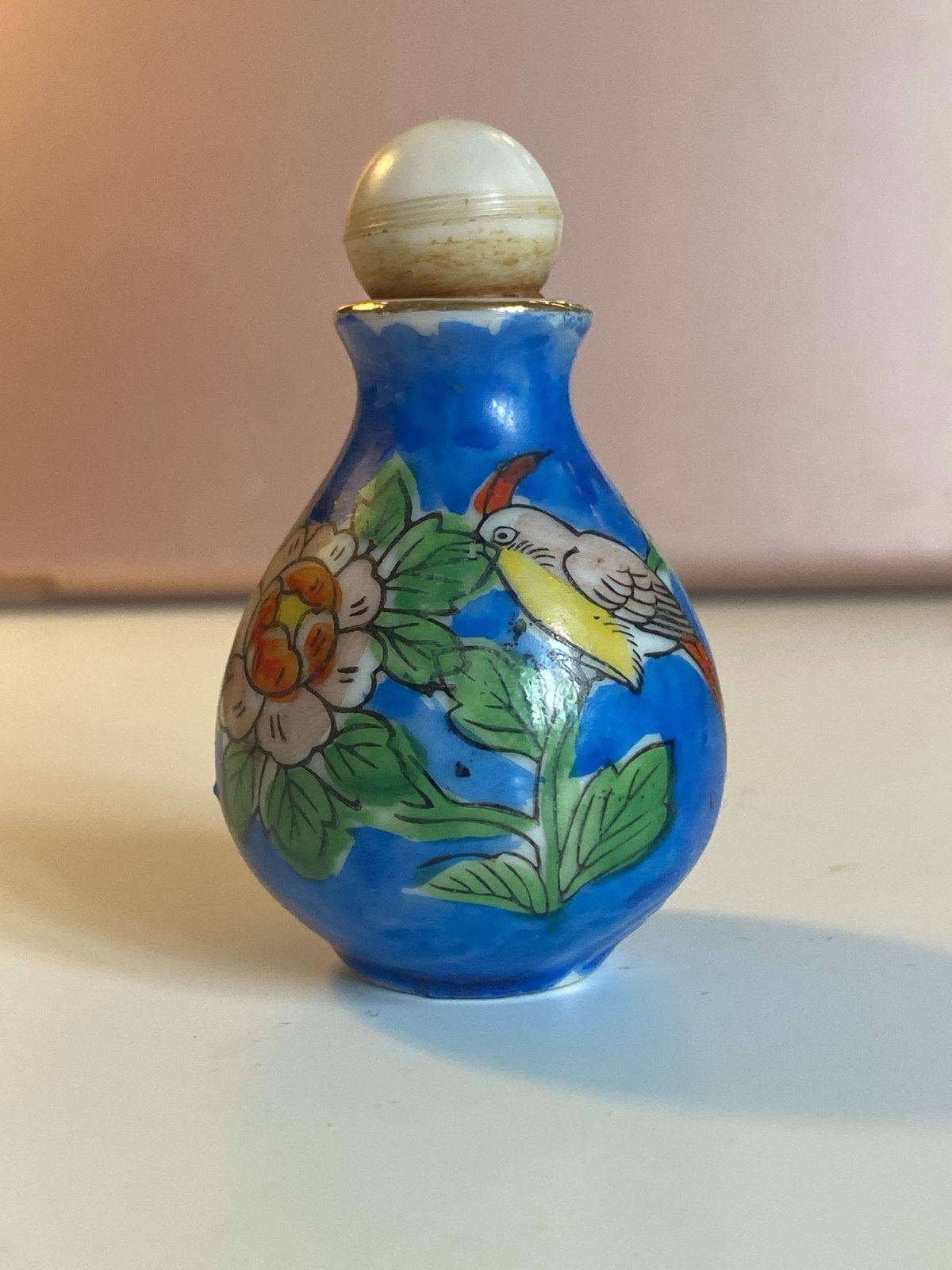 Antieke Chinese Snuff Bottle met Vogel en Bloemen, Ophalen of Verzenden