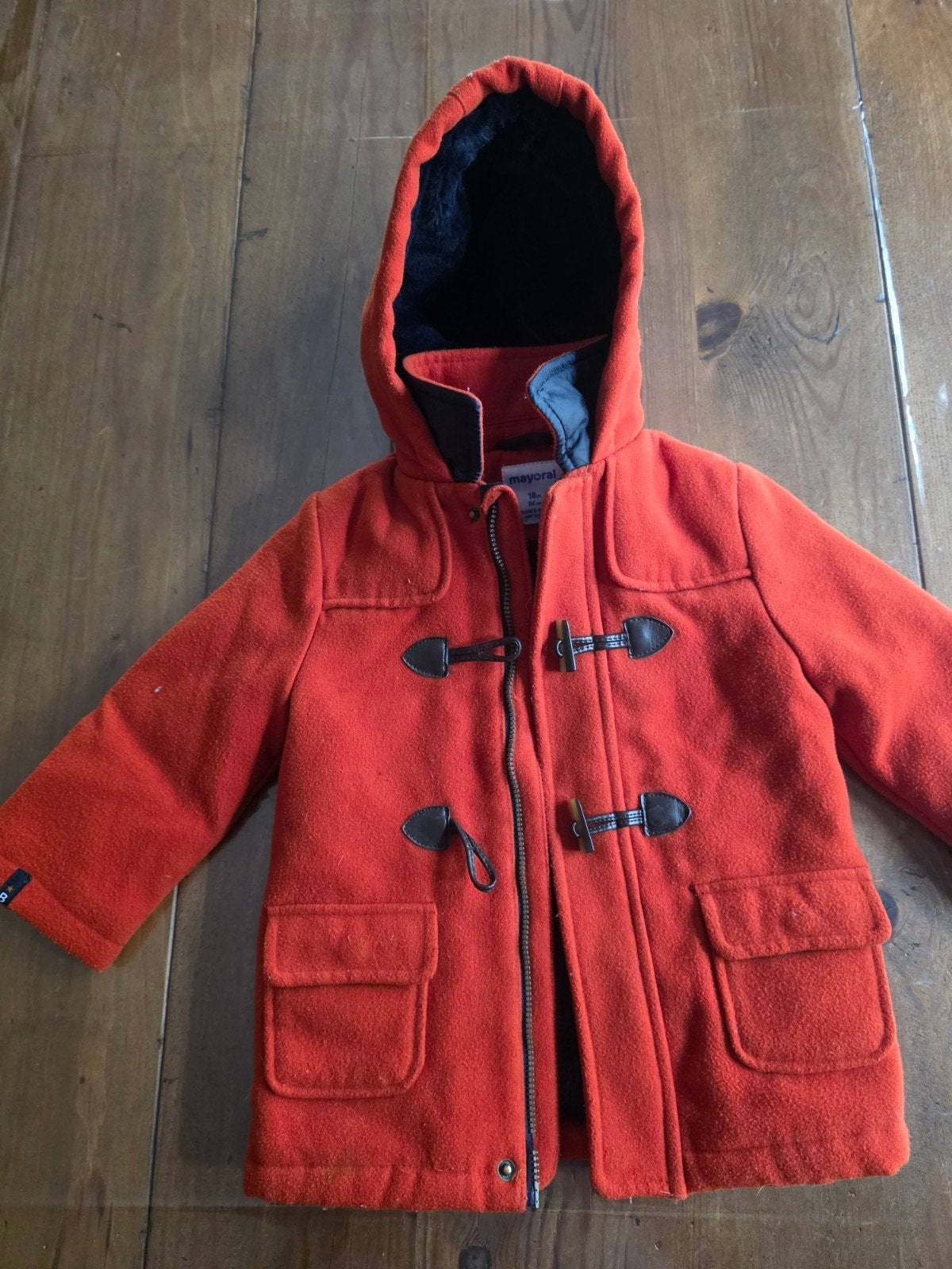 Mayoral duffelcoat voor baby/peuter (18m/86cm), Ophalen of Verzenden, Gebruikt, Mayoral, Jongetje of Meisje
