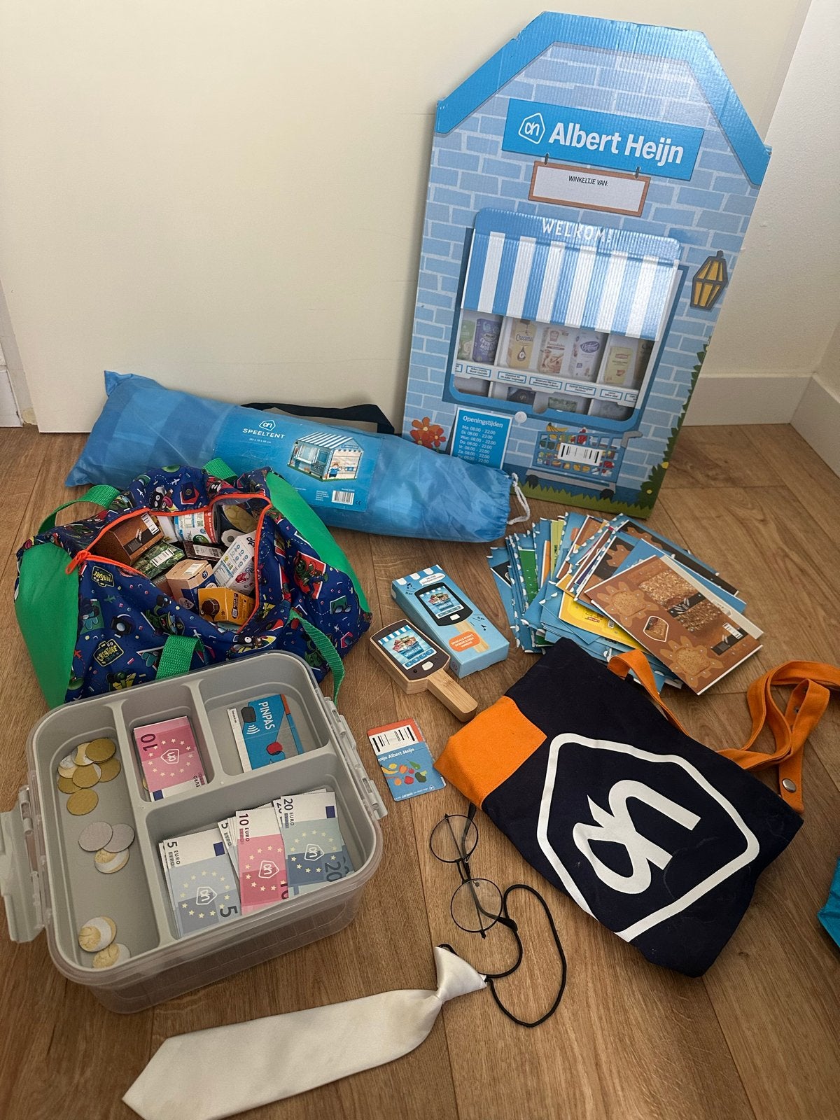 Complete Albert Heijn Supermarkt Speelset met Tent en Access, Kinderen en Baby's, Ophalen of Verzenden, Gebruikt, Ontdekken, Met geluid