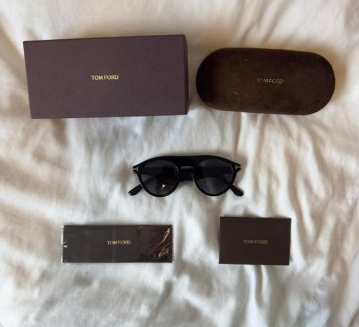 Tom Ford Zonnebril met originele doos en etui, Sieraden, Tassen en Uiterlijk, Overige merken, Zonnebril, Zwart, Ophalen of Verzenden