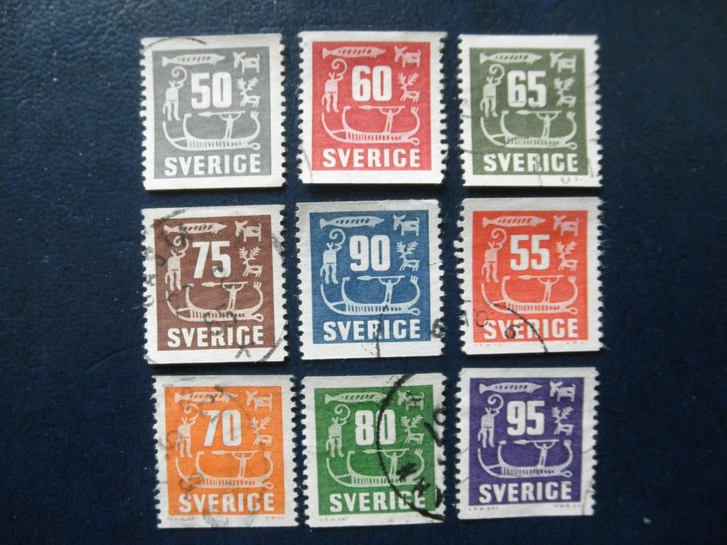 Postzegels Zweden 1954 - 1964 grotschilderingen - cw. € 5,10, Ophalen of Verzenden, Zweden, Gestempeld