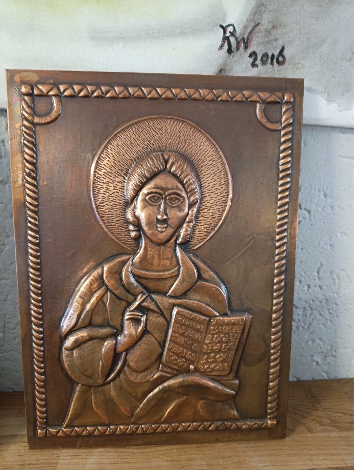 Koperen Madonna Reliëf - Religieuze Kunst, Ophalen of Verzenden, Koper