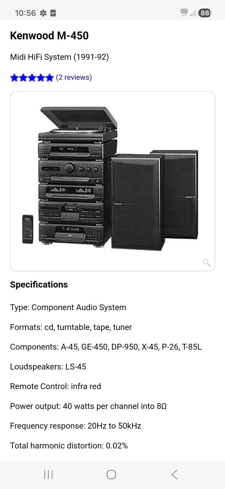 Kenwood hifi M-450 (lees goed), Ophalen, Zo goed als nieuw, Overige merken