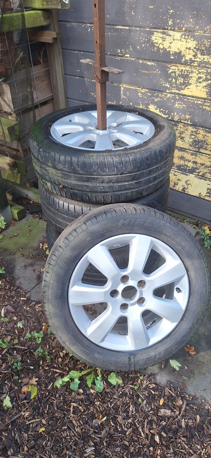 Opel 16 inch velgen met zomerbanden 205/55R16, Ophalen, Gebruikt, 16 inch, Banden en Velgen