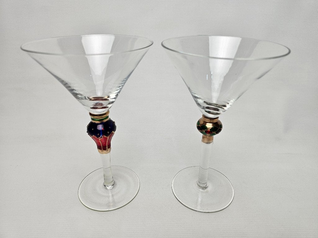 # 2 Martini Glazen - Christmas Splendor, Diversen, Kerst, Ophalen of Verzenden, Gebruikt