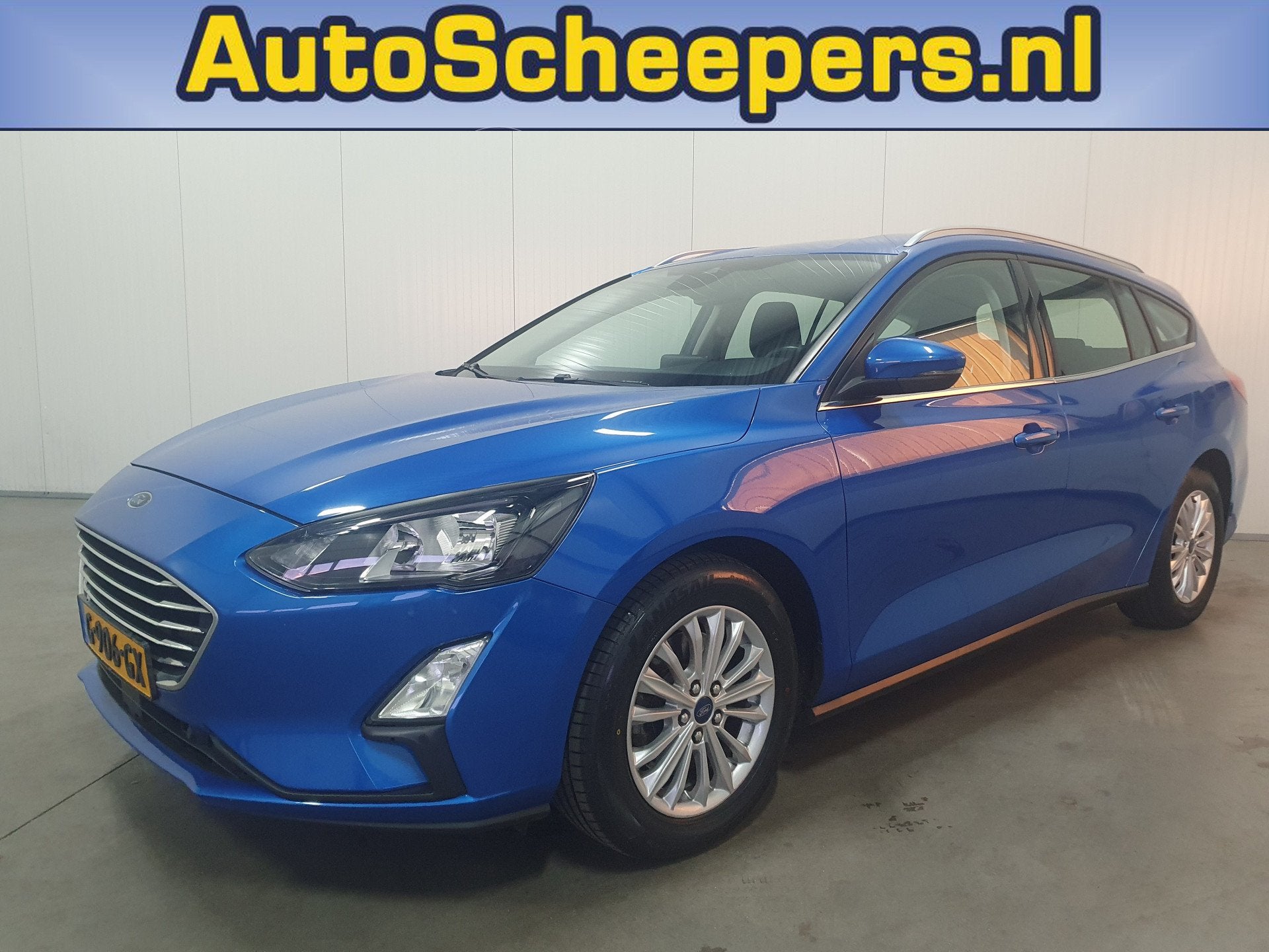 Ford FOCUS Wagon 1.0 EcoBoost Titanium Business NAVI/PDC/CRU, Auto's, Ford, Stof, Gebruikt, Blauw, Origineel Nederlands