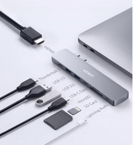 Anker Usb C Hub Voor Macbook 8-In-2 Usb C Adapter, Nieuw, Ophalen of Verzenden, Anker, Docking station