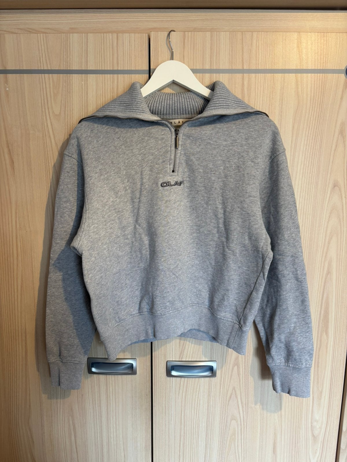 OLAF Effen Halfzip Sweater Grijs S, Ophalen of Verzenden, Zo goed als nieuw, Maat 38/40 (M), Grijs