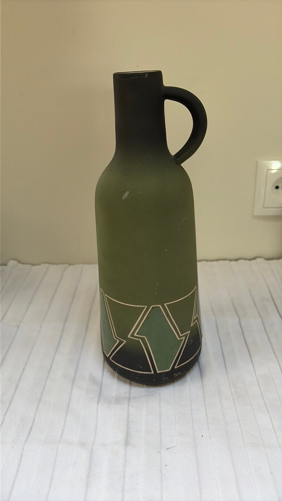 Vintage Italiaans design vaas L’ancora van Robino, 28 cm, Gebruikt, Ophalen of Verzenden, Steen/keramiek