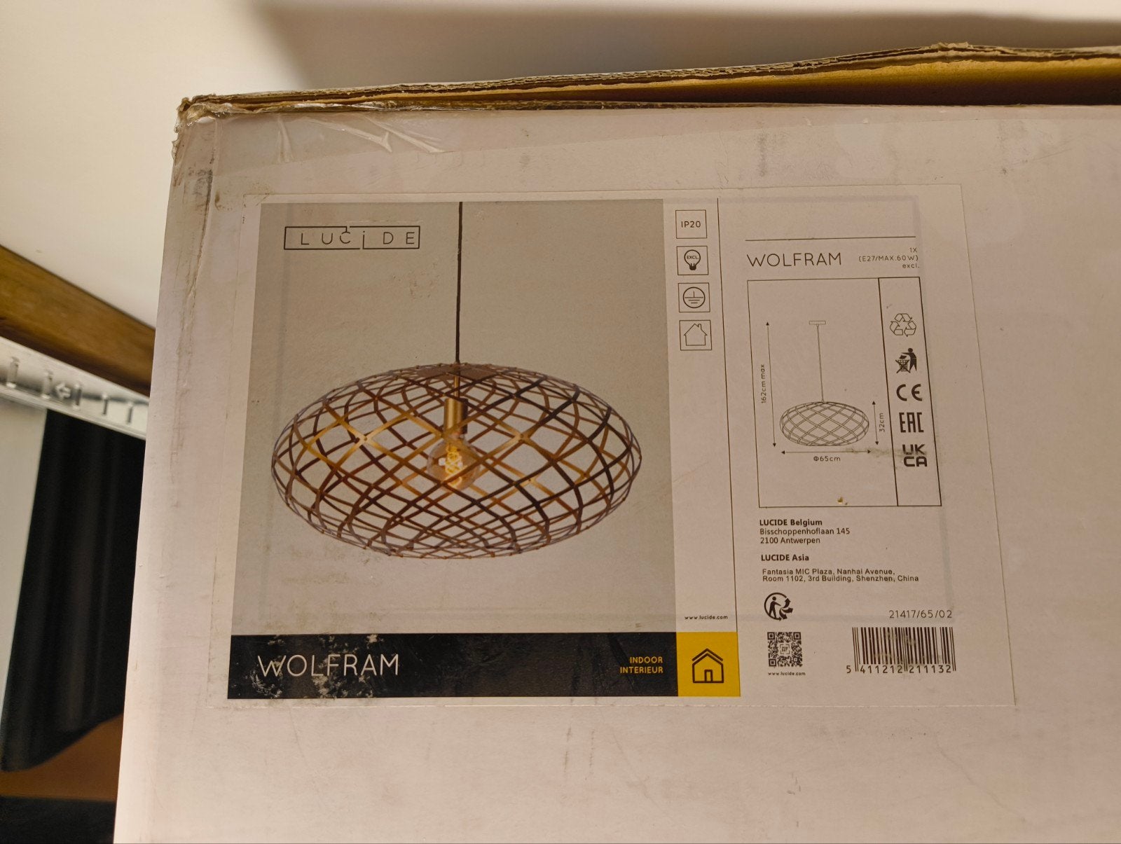 Lucide Wolfram Hanglamp koper, Nieuw, Metaal, Modern, Design, Industrieel, E27 (groot)