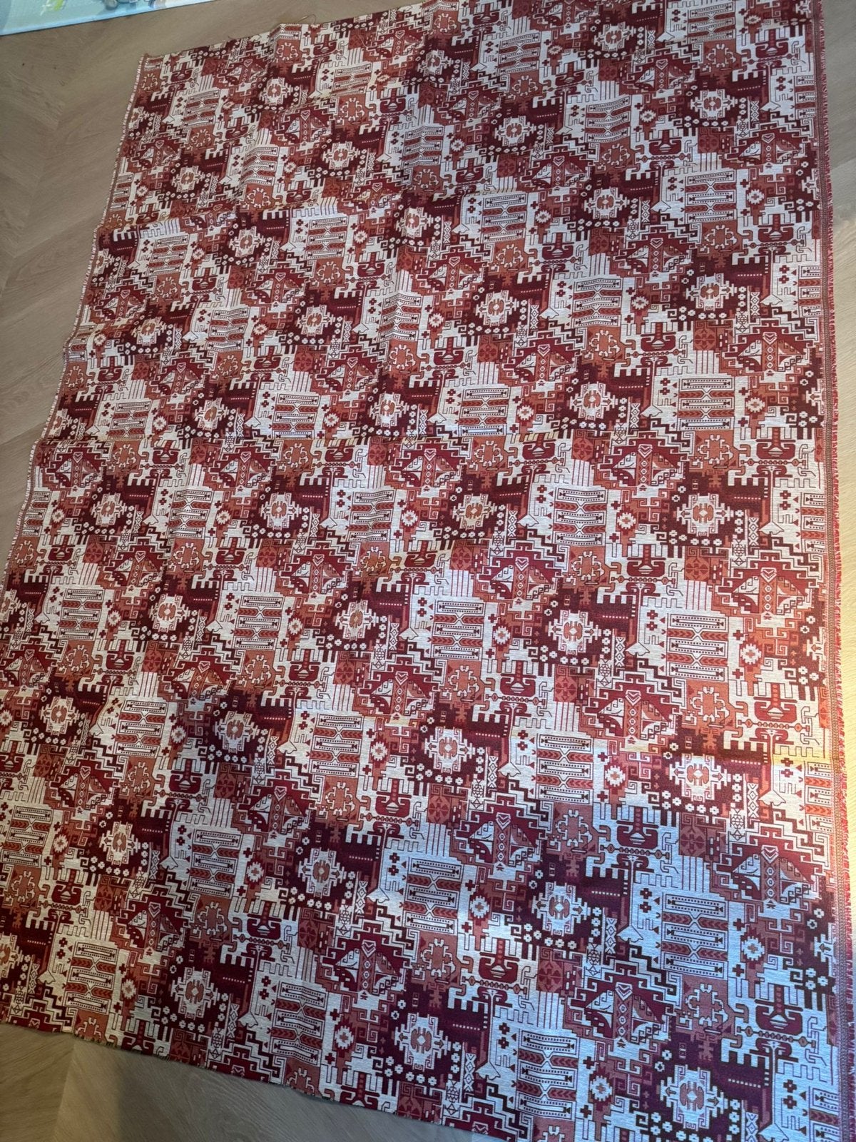 Decoratieve Stoffen met Oosterse Patronen, 100 tot 150 cm, Nieuw, Rechthoekig, Rood