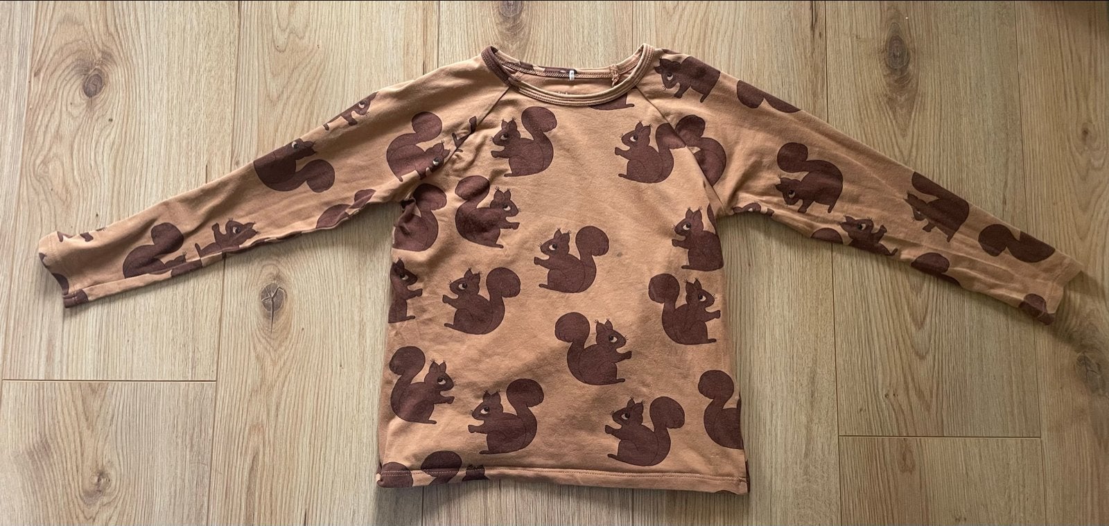 Mini Rodini Longsleeve Eekhoorn Print Maat 116/122, Ophalen of Verzenden, Gebruikt, Jongen of Meisje, Shirt of Longsleeve