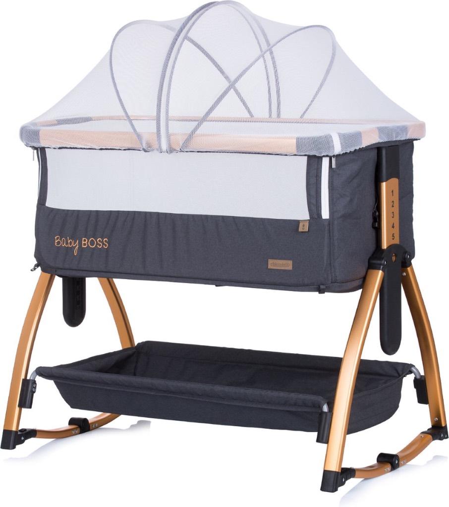 Co-sleeper Baby Boss raven zwart Chipolino wieg met wielen, Ophalen, Zo goed als nieuw, Wieg