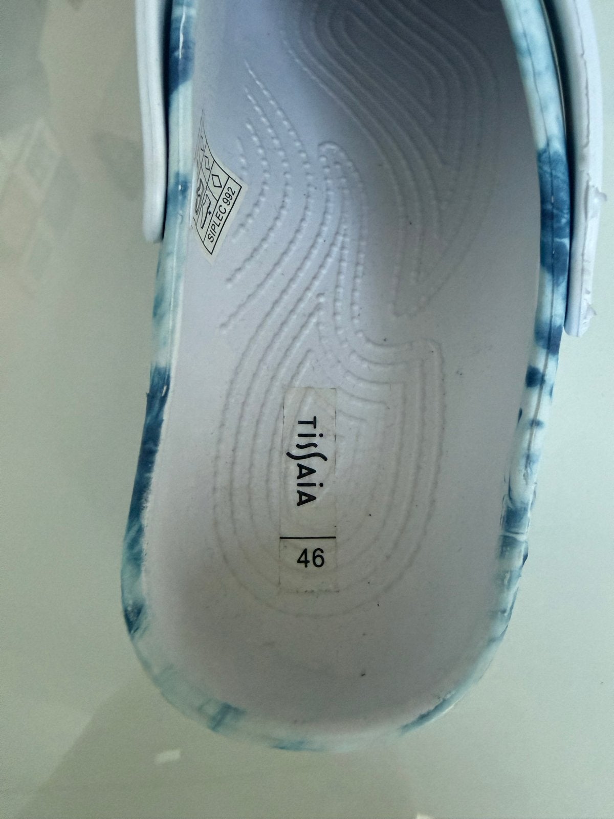 Tijiaia Klompen Tie-Dye Blauw/Wit Maat 46, Verzenden, Zo goed als nieuw, Blauw, Slippers
