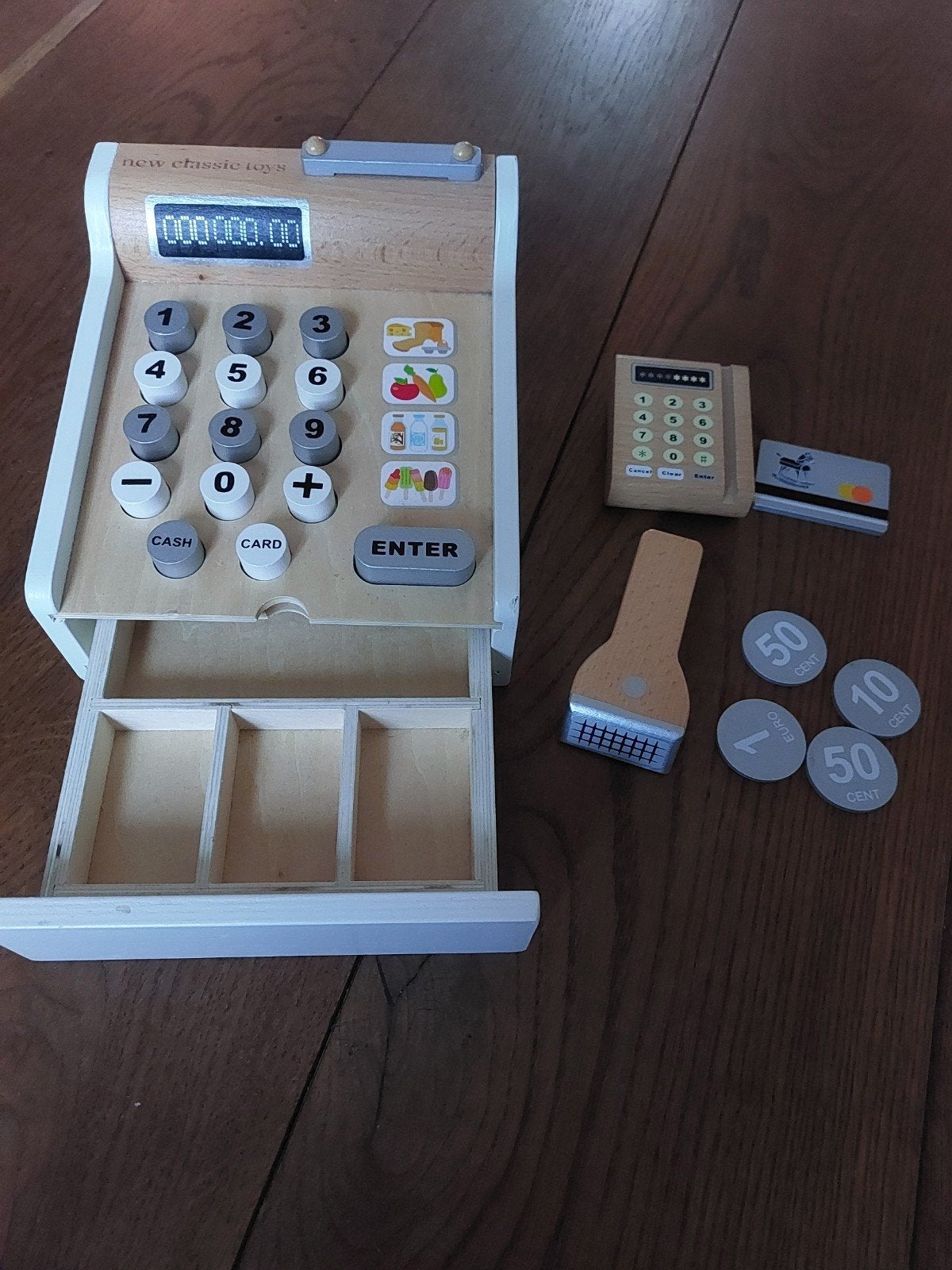 houten speelgoed kassa van New classic toys, Kinderen en Baby's, Ophalen of Verzenden, Zo goed als nieuw