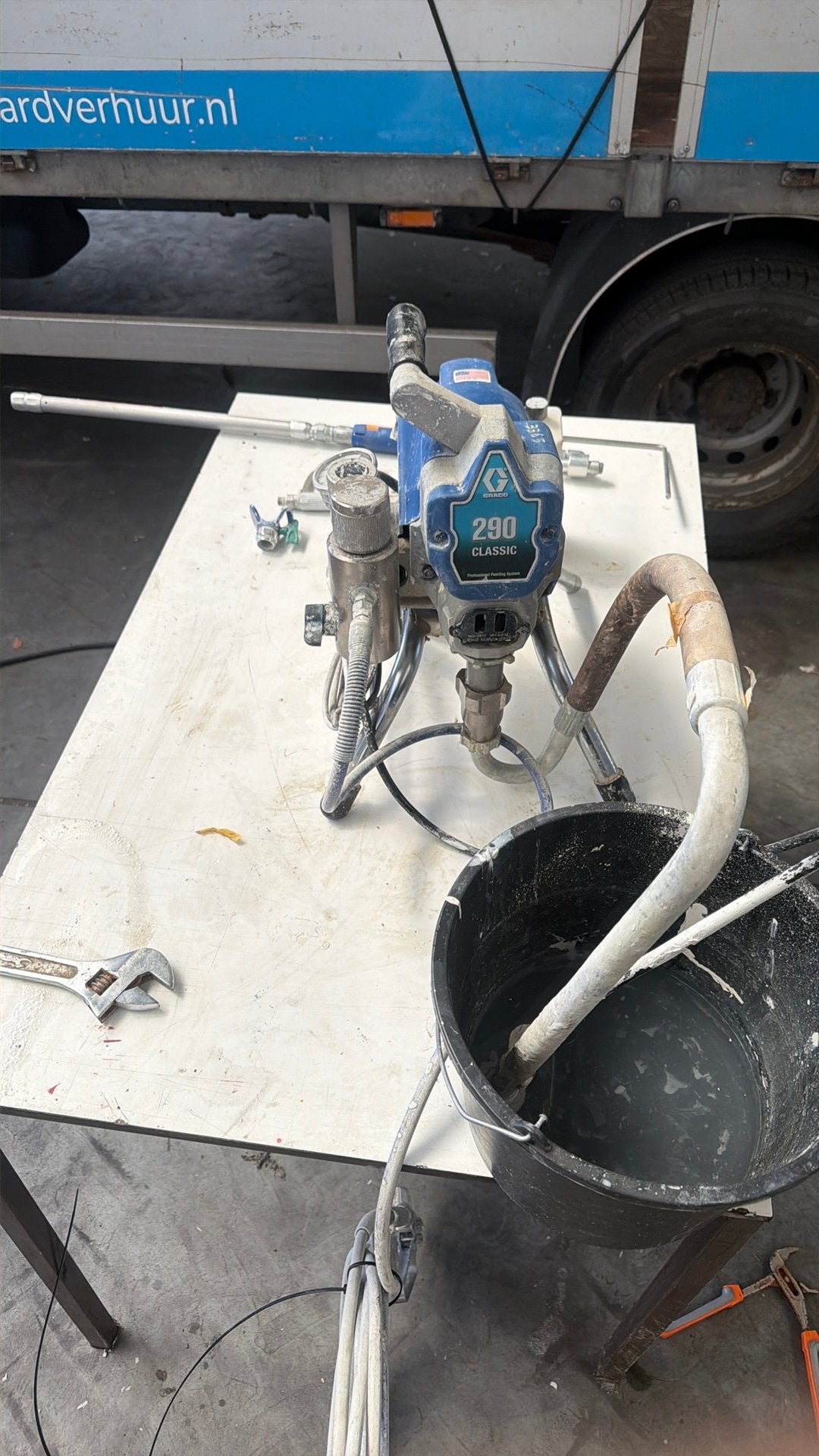 Graco Airless 290 classic  verfspuit machine + jet Roller, Ophalen, Zo goed als nieuw, Verfspuit of Verfpomp