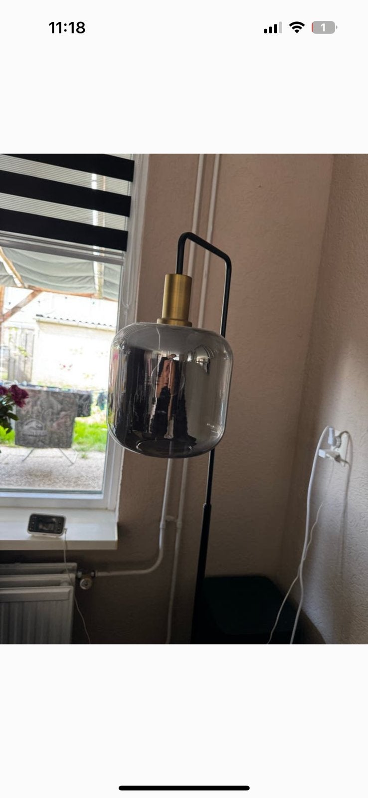 Staande lamp. Smokey glass, Ophalen, Zo goed als nieuw, 150 tot 200 cm