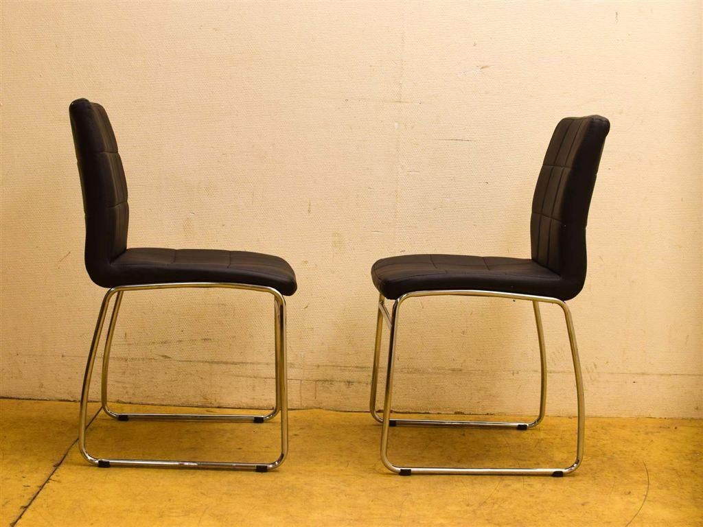 2 stuks stoelen 51368, Gebruikt, Zwart, Leer, Ophalen of Verzenden