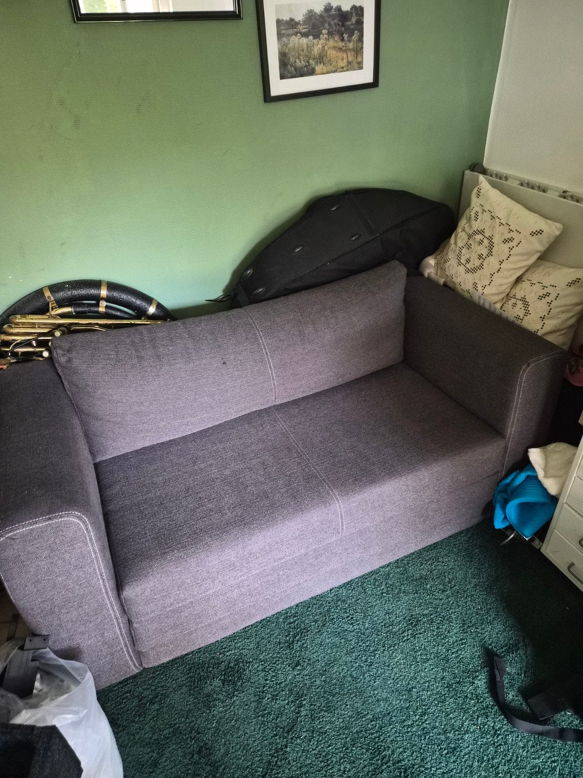 ikea slaapbank, teab, Ophalen, Gebruikt, 150 tot 200 cm, Tweepersoons