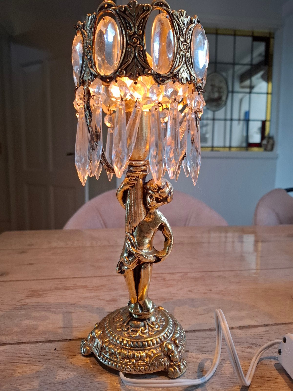 Vintage Hollywood Regency Tafellamp, Ophalen of Verzenden