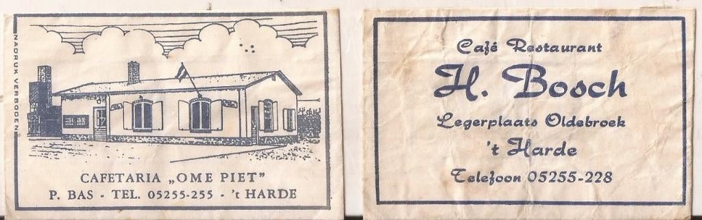 't Harde 2x Suikerzakjes 50/60er jaren, Ophalen of Verzenden, Nederland