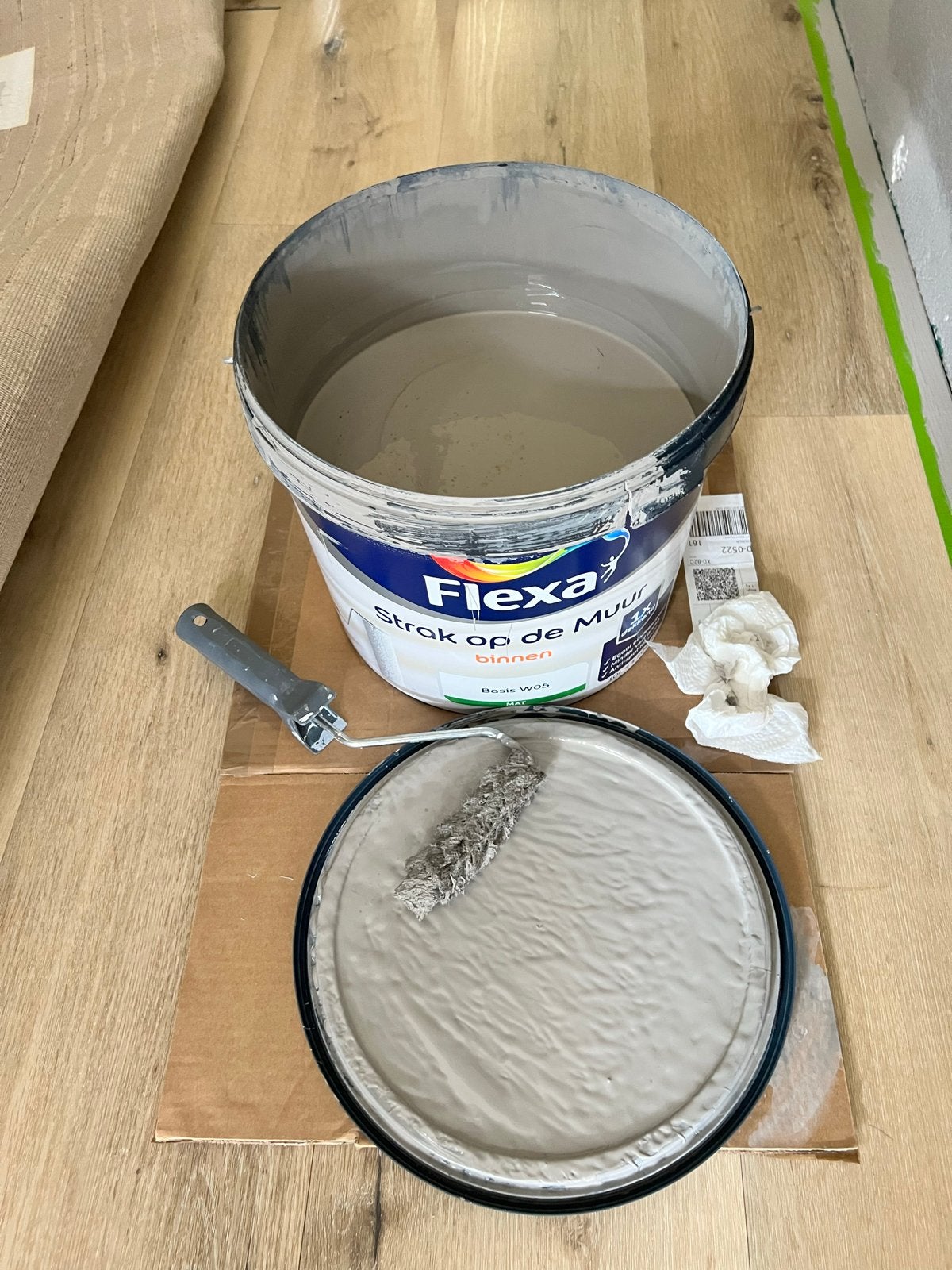 Flexa Muur verf - Authentic Grey, Ophalen, Gebruikt, 5 tot 10 liter, Verf
