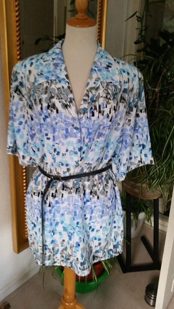 Nieuw, blauwe bloes, mt 52. Merk erfo, Ophalen of Verzenden, Nieuw, Maat 46/48 (XL) of groter, Blauw