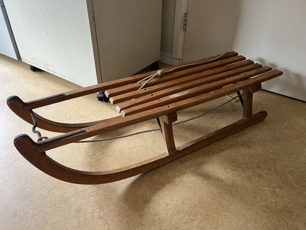 houten slee vintage, Ophalen, Gebruikt, Hout
