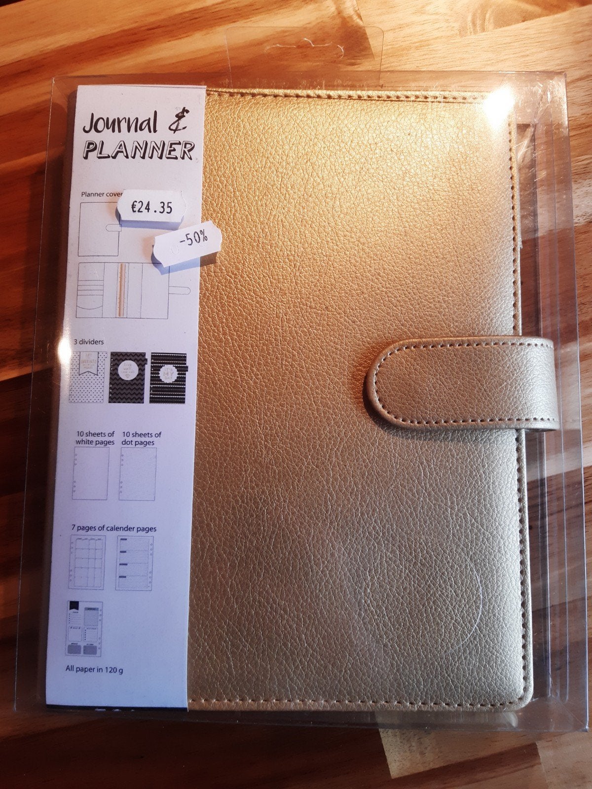 Gouden bullet journal, 19x23 cm, Ophalen of Verzenden, Nieuw, Album of Boek, Overige merken