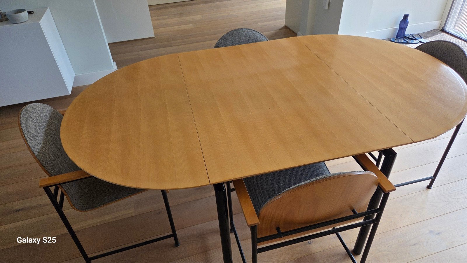 Vintage Eetkamerset: Tafel met 4 Stoelen, Ophalen, Gebruikt, Vintage, Retro, Vier