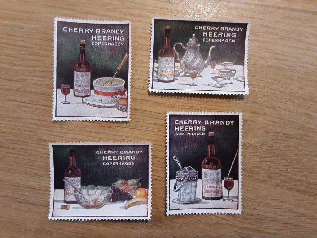 4 Sluitzegels drank cherry brandy Heering Kopenhagen fles, Ophalen of Verzenden