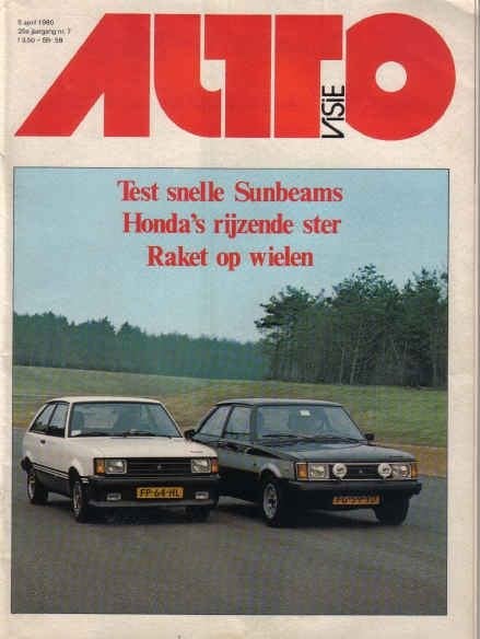 Autovisie 7 1980 : Opel Manta GTE - Talbot Sunbeam Lotus TI, Ophalen of Verzenden, Gelezen, Algemeen
