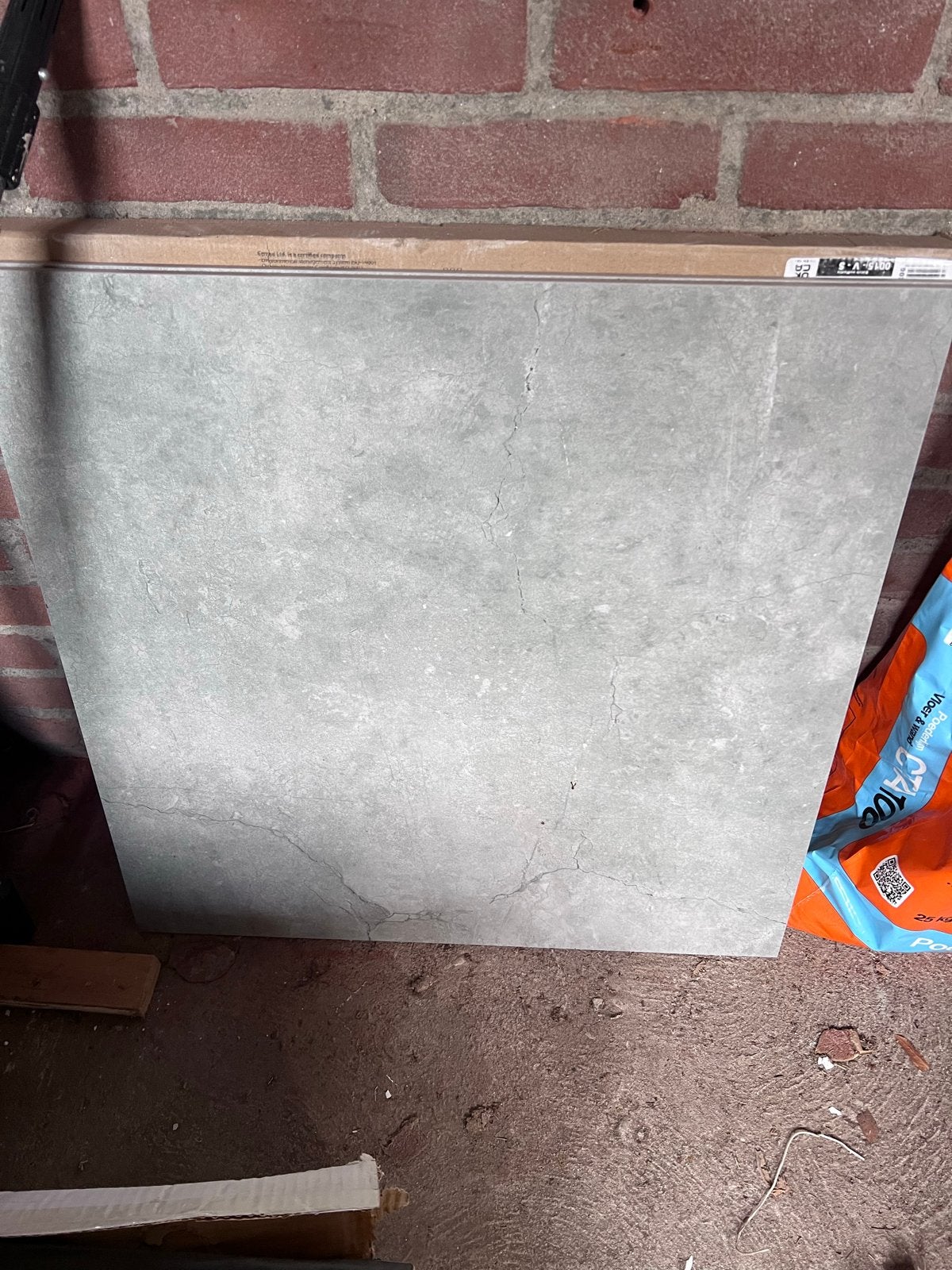 60x60 Lichtgrijze Gemêleerde Vloertegels - 7 Stuks, Doe-het-zelf en Verbouw, Tegels, Ophalen, 60 cm of meer, Keramiek, Nieuw