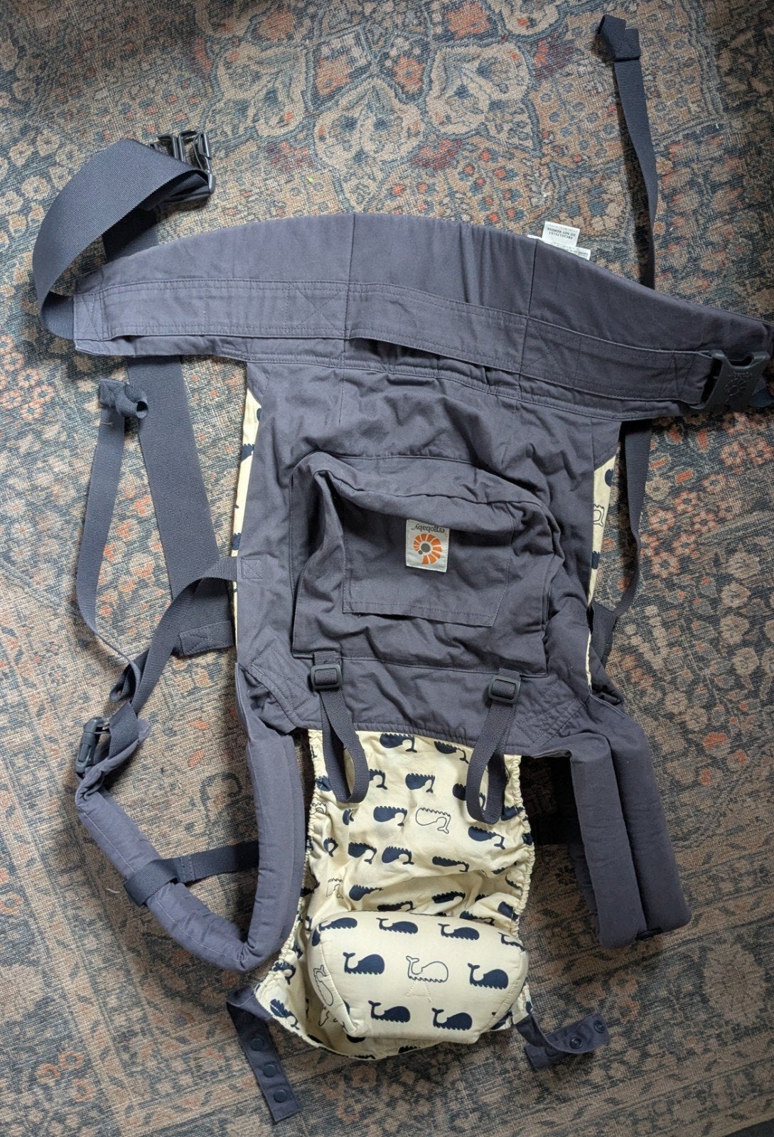 Ergobaby Original Draagzak + baby inzet - Walvispatroon, Kinderen en Baby's, Babydragers en Draagdoeken, Ophalen of Verzenden